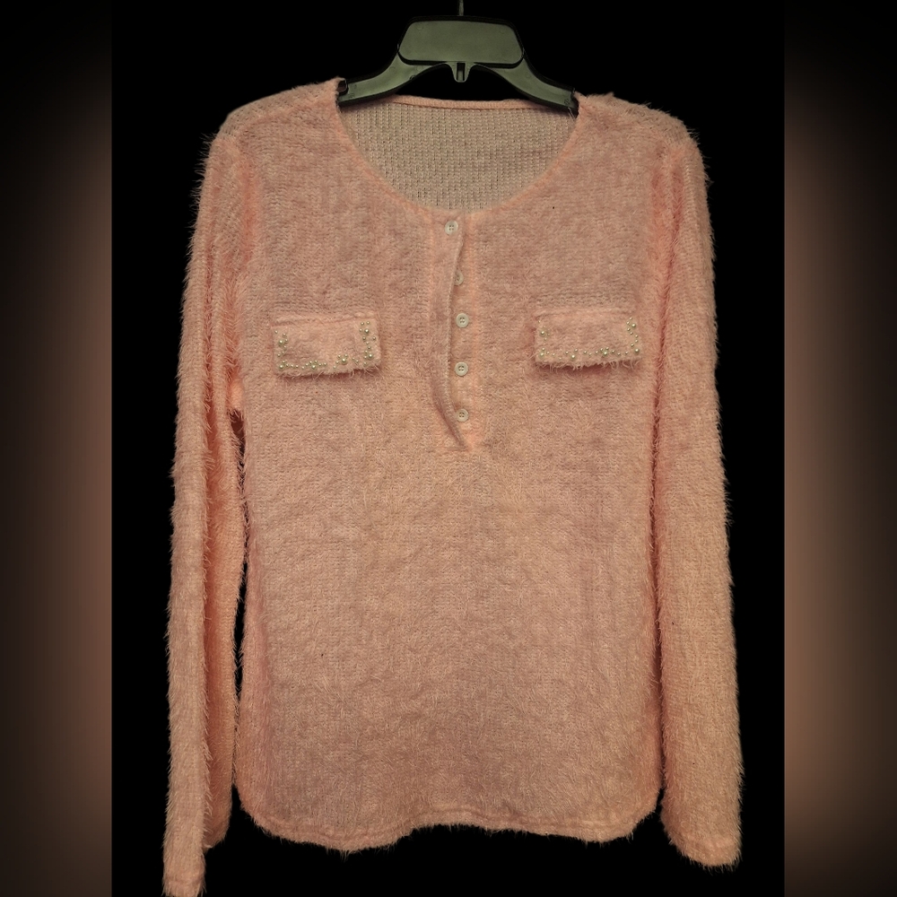 Cozy Pink Long Sleeve Fuzzy Top